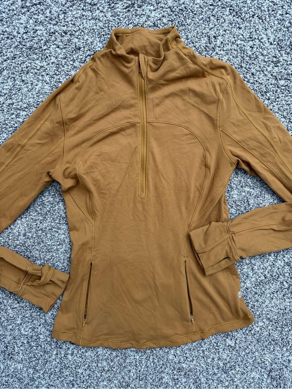 Women's Half-Zip Lululemon Sweater in Brown/Tan